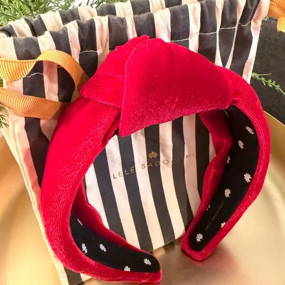 Lele Sadoughi Red Velvet Headband - Picture 3 of 6